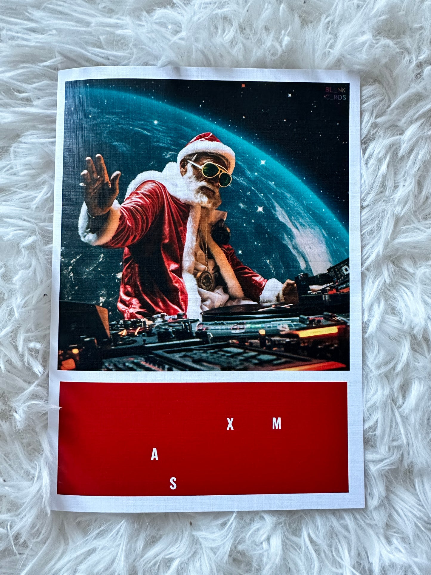 HIDDEN MESSAGE Xmas Card - DJ Santa